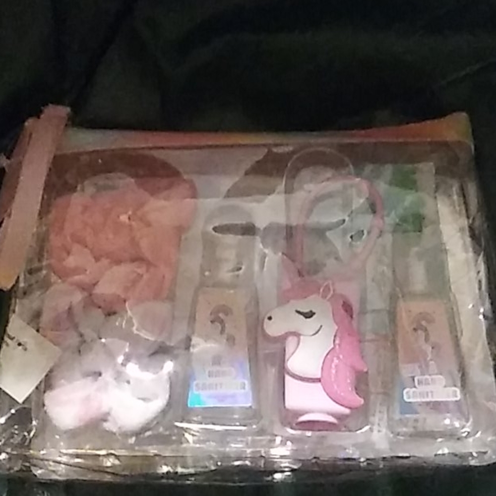 Face mask hand sanitizer and scrunchie set